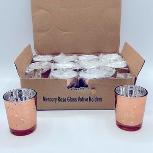 Mercury Rose Glass Votive Holders | 12PK
